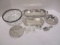 Silverplate Rimmed Bowl, Serving Dish And Tray, And Trivet