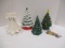 Ceramic Tree Lot:  2 Battery Operated, 1 Requires Small Pegs,