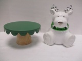 Reindeer Candle Jar And Horizon Group Wood & Metal Stand