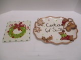 Cracker Barrel Cookies For Santa Platter & Coton Colors Wreath Trivet