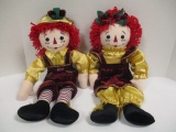 2003 Hasbro Raggedy Ann And Andy In Holliday Attire
