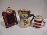 Snowman Pitcher And Frame And Nestle Merry And Bright Mug