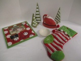 Santa Countdown Frame, Noel Stocking, Wood Trees, Ceramic Santa