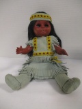 Molded Plastic Native American Doll With Papoose.