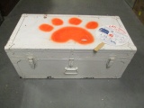 Vintage Foot Locker With Painted Tiger Paw.  Clemson Agriculture Fan