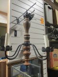 Metal And Wood 4-Arm Hanging Light Fixture