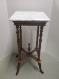 Marble-top Fern Stand with Spindle Legs