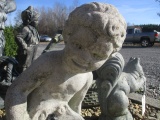Concrete Child With Shell Statue For Fountain