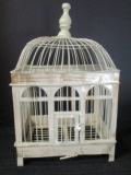 Decorative Metal Birdcage With Distressed Finish