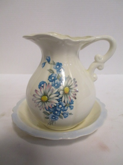 Hand Crafted Ceramic Miniature Pitcher and Wash Basin