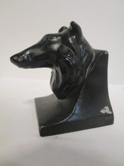 Cast Metal Collie Bookend