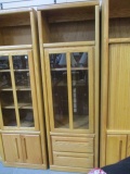 Thornwood Oak Glass Door Display/Electronic Equipment Cabinet