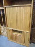 Thornwood Oak Media Cabinet with Tambour Doors