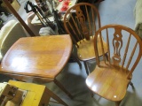 Oak Drop Leaf Breakfast Table with Two Side Chairs