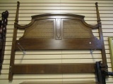 Full/Queen Size Drexel  Head Board with Caning Inserts and Metal Rails