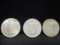 3 Peace Silver Dollars-1922, 1922D, 1922S