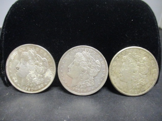 3 Morgan Silver Dollars- 1921, 1921D, 1921S