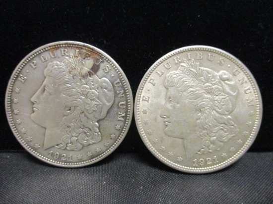 2 Morgan Silver Dollars- 1921