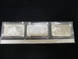 Lot of (3) 1 oz. .999 Pure Silver Bars