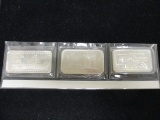 Lot of (3) 1 oz. .999 Pure Silver Bars