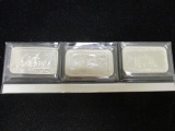 Lot of (3) 1 oz. .999 Pure Silver Bars