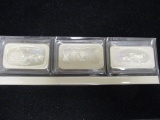 Lot of (3) 1 oz. .999 Pure Silver Bars