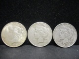 3 Peace Silver Dollars- 1923, 1923S, 1924