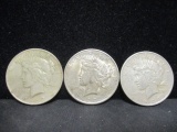 3 Peace Silver Dollars- 1923, 1923S, 1924