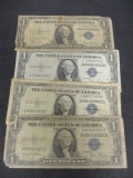 Lot of (4) 1935 $1 Silver Certificate Blue Seals
