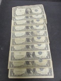 Lot of (10) 1957A $1 Silver Certificates- Blue Seals