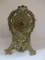 Victorian Cast Iron-Gilted Cherub Table Clock Dated Oct. 2, 1906