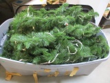 Large Tote of Christmas Tree Style Branches with hooks to possibly hang on Banisters