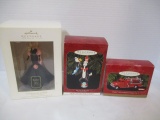3 Hallmark Keepsake Ornaments - 2011 Barbie, 1999 Cat in The Hat and 1999 Die-Cast 1956 Fire Truck