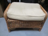 Wicker Bench with Cushion