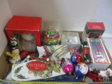 Various Christmas Ornaments, Stockings and Candle Holders