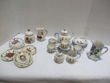 Erwin Pottery Children's Tea Set, Ornaments, Creamer and Sugar and Clinchfield pottery Pitcher