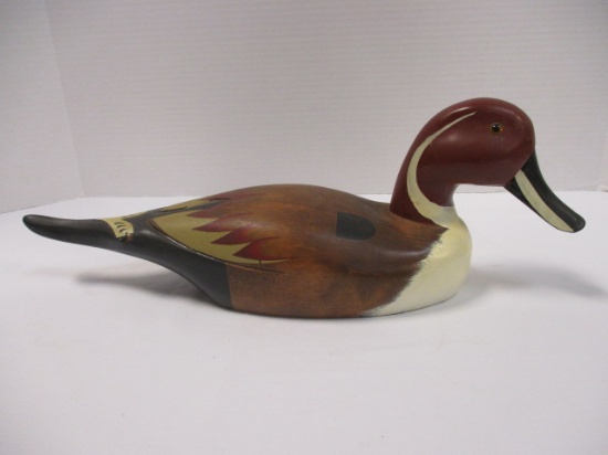 Hand Painted Wood Pin Tail Duck Decoy