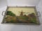 Reverse Painted Windmill Scene Serving Tray