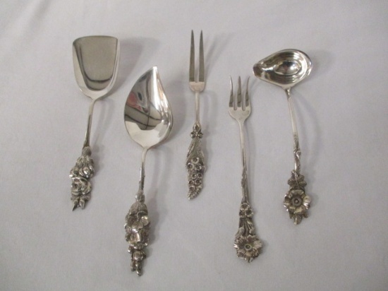 5-Piece Reid & Barton Harlequin Silverplate Condiment Set