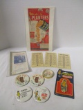 Planters Peanuts Promotional Buttons, Calendars, And More