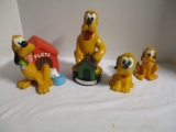 Disney Pluto Banks, Squeaky Toy, And Baby Pluto.