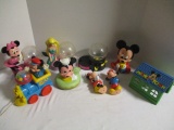 Mickey Pull Toy, Minnie And Arial Gumball Dispensers,