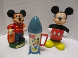 Disney Mickey Mouse Bank, And 2 Drinking Cups