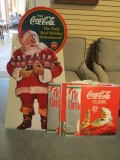 1996 Coca-Cola Standing Santa Cut-Out And 1992 Display Boards