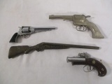 Miniature Replica Rifle, Hubley Pal, Hubley Revolver, And