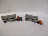 Two Winross Roadway Tractor Trailers