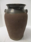 Pottery Crock With Glazed Top Band