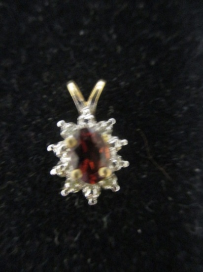 10k Gold Garnet Pendant