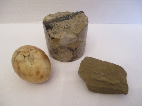 Three Natural Stone Paperweights