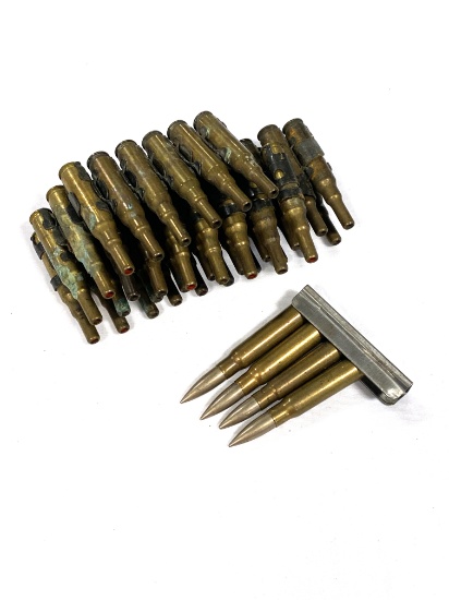 Linked Blank Cartridges and 4 Rounds Turkish 8mm Ammunition on Clip